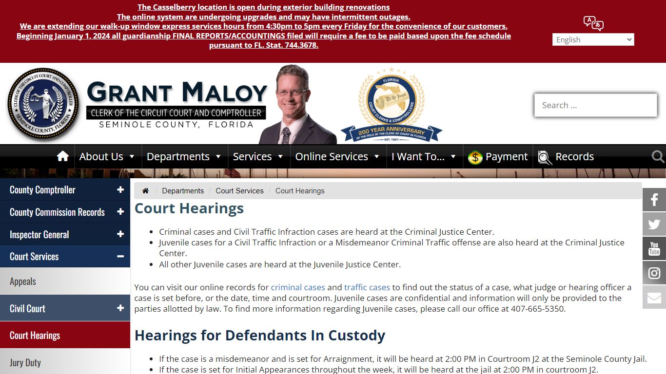 Court Hearings - Seminole County Clerk of the Circuit Court & Comptroller